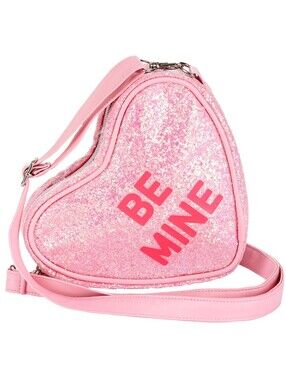 Pink Glittery Valentine's "Conversation Heart" Candy~Be Mine~Crossbody Bag (OS)